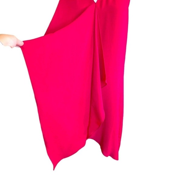 Adrianna Papell Asymmetrical Front Drape Crepe Shift Dress Size 8 Red EUC - Picture 4 of 11